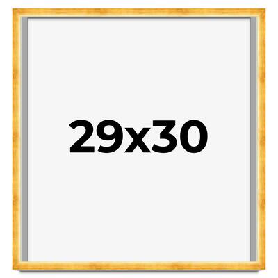 29x30 Shadow Box Frame Gold | 1.625 Inches Deep Real Wood Traditional