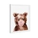preview thumbnail 3 of 3, Olivias Easel Prints 'Brown Bear Bubblegum' Animals Brown Wall Art Framed Print