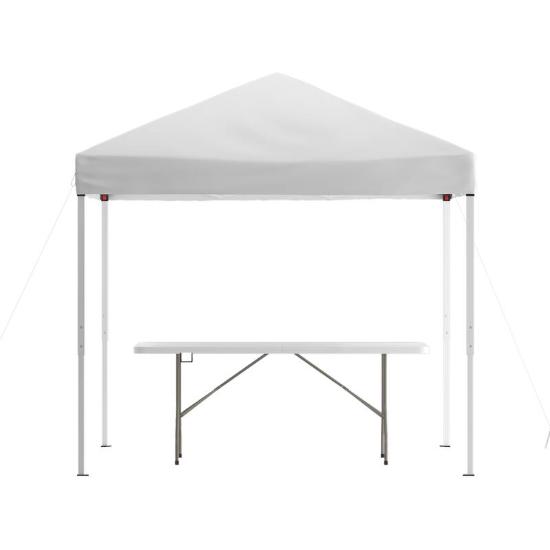 8' x 8' Pop Up Canopy Tent and 6 Ft. Bi-Fold Table with Carrying Handle