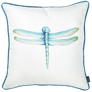 Square Aqua Blue Watercolor Dragonfly Decorative Throw Pillow Cover Square Aqua Blue Watercolor Dragonfly Decorative Throw Pillow Cover