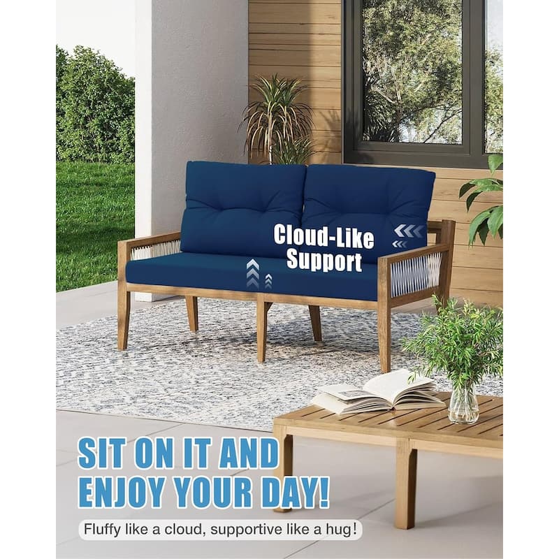 WINSOON 46 x 26 Inch Outdoor Loveseat Cushion Set Waterproof and Resistant