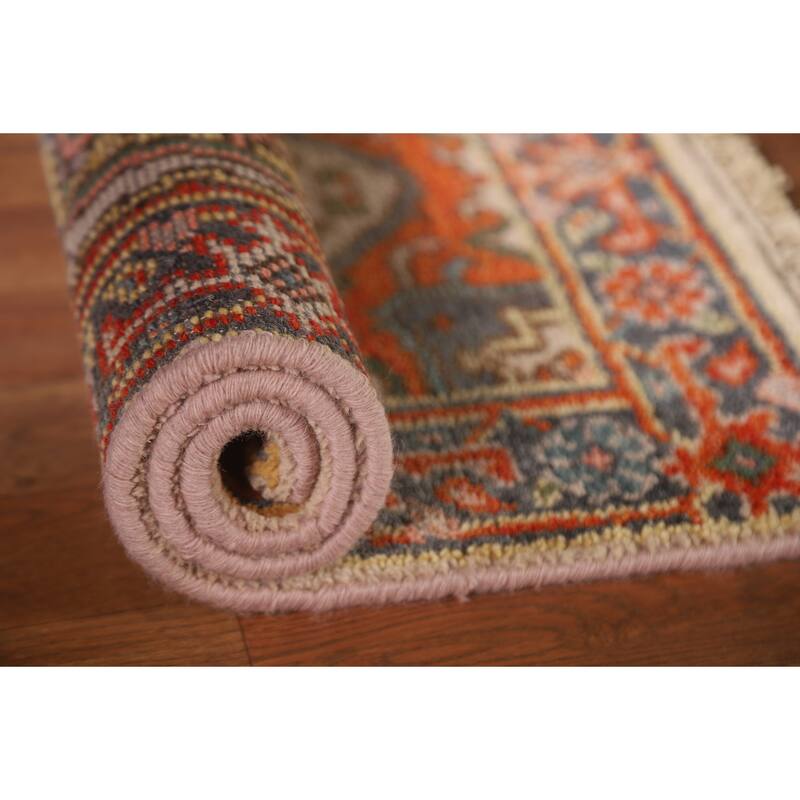 Beige Heriz Serapi Style Accent Area Rug Hand-knotted Wool Carpet - 2'0"x 3'0"