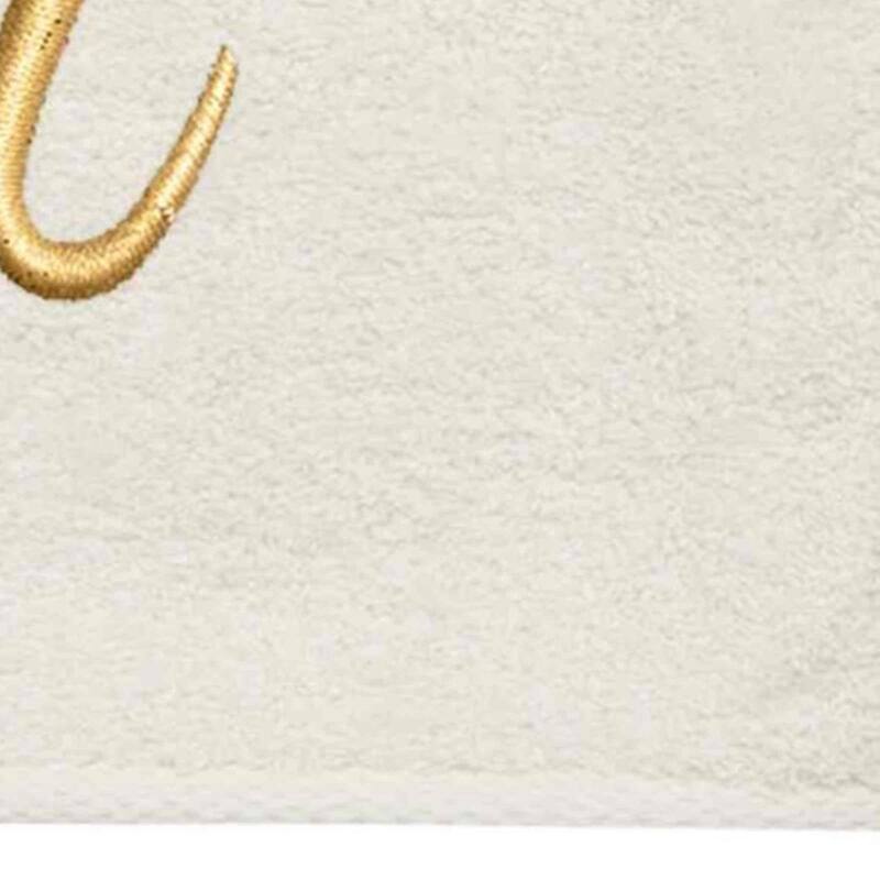 Avanti Linens Ivory/Gold Script Monogram Fingertip Towel Letter K - Fingertip Towel