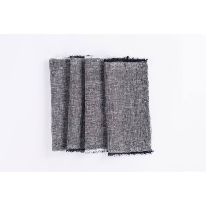 Brighton, Linen Cocktail Napkin Set (Set of 4) - Asphalt