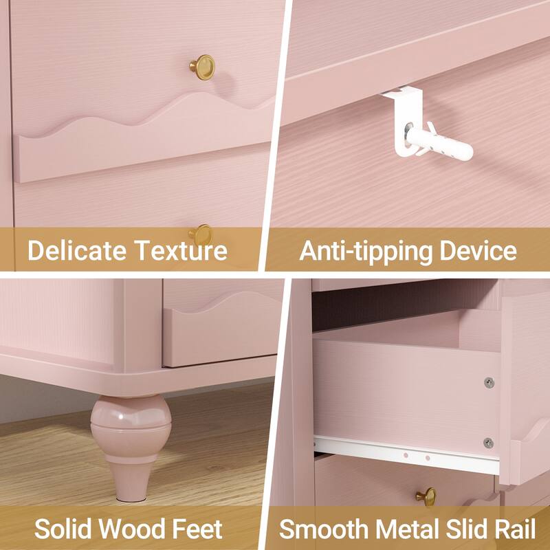 Modern 9-Drawer Dresser Closet Organizer, 63-In Chest of Drawers TV Stand