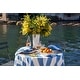 preview thumbnail 13 of 16, Couleur Nature St. Tropez Tablecloth - Blue Stripes - 59" x 59"