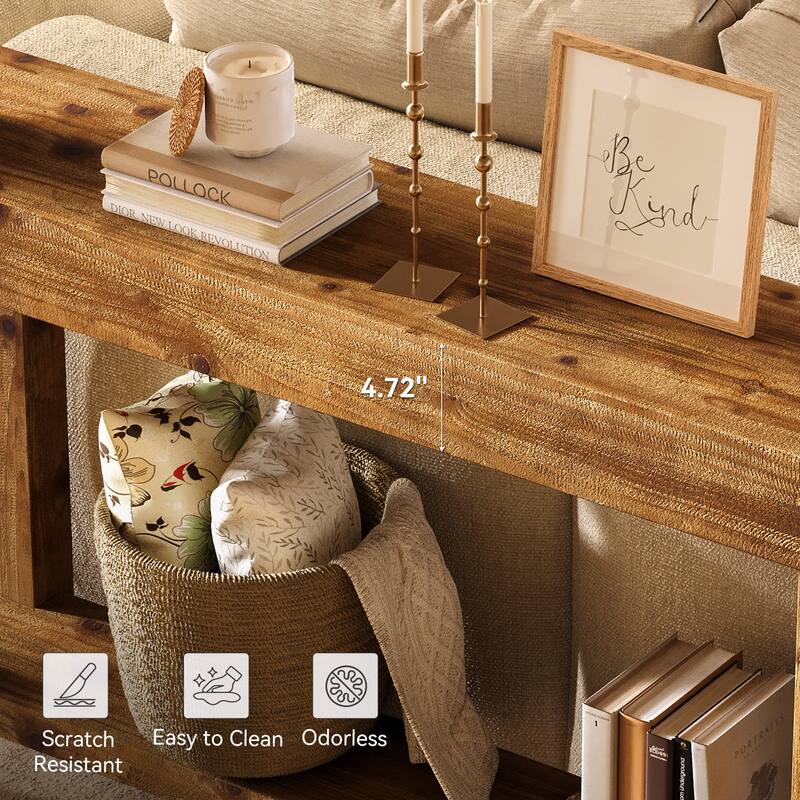 63-Inch Solid Wood Long Console Table