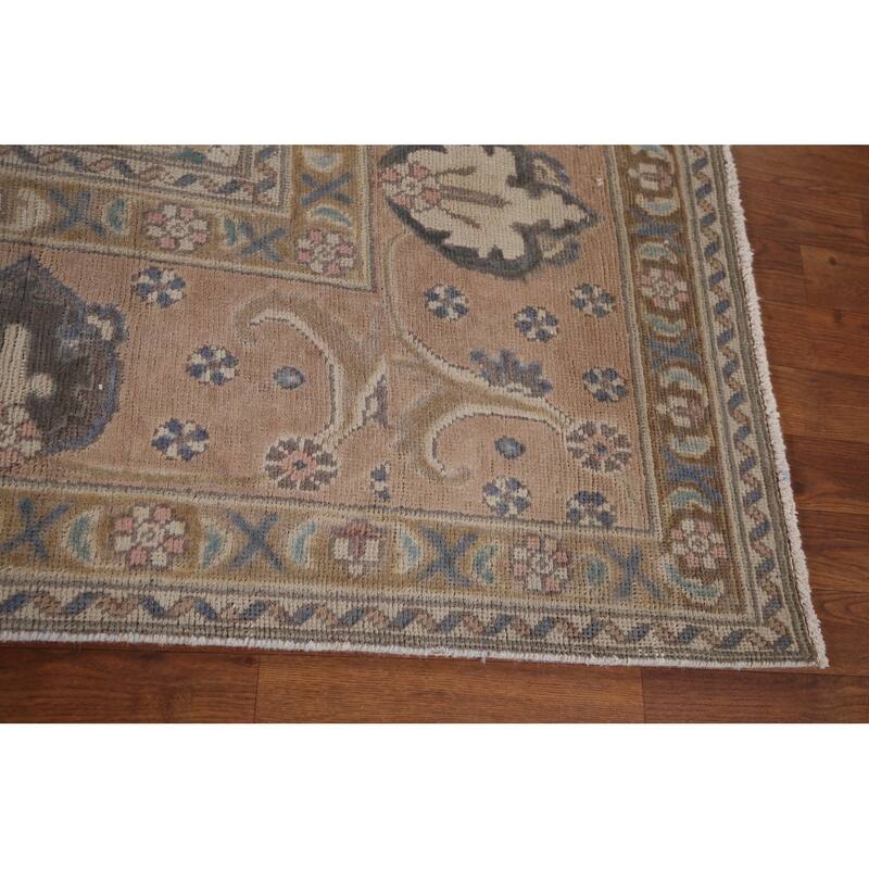 Tabriz Persian Vintage Area Rug Hand-Knotted Wool Carpet - 9'7" x 12'3"
