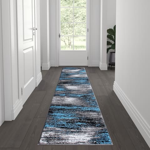 Abstract Style Accent Area Rug - Scraped Pattern