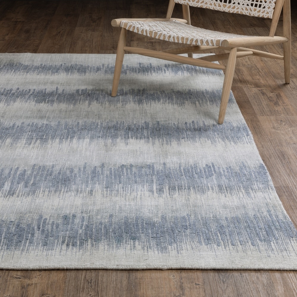 Cameryn Textural Ombre Stripe Blue/ Ivory Area Rug