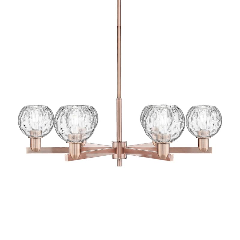 Innovations Lighting 716-6CR-10-36 Athens Water Glass Chandelier - Antique Copper / Clear Water Glass