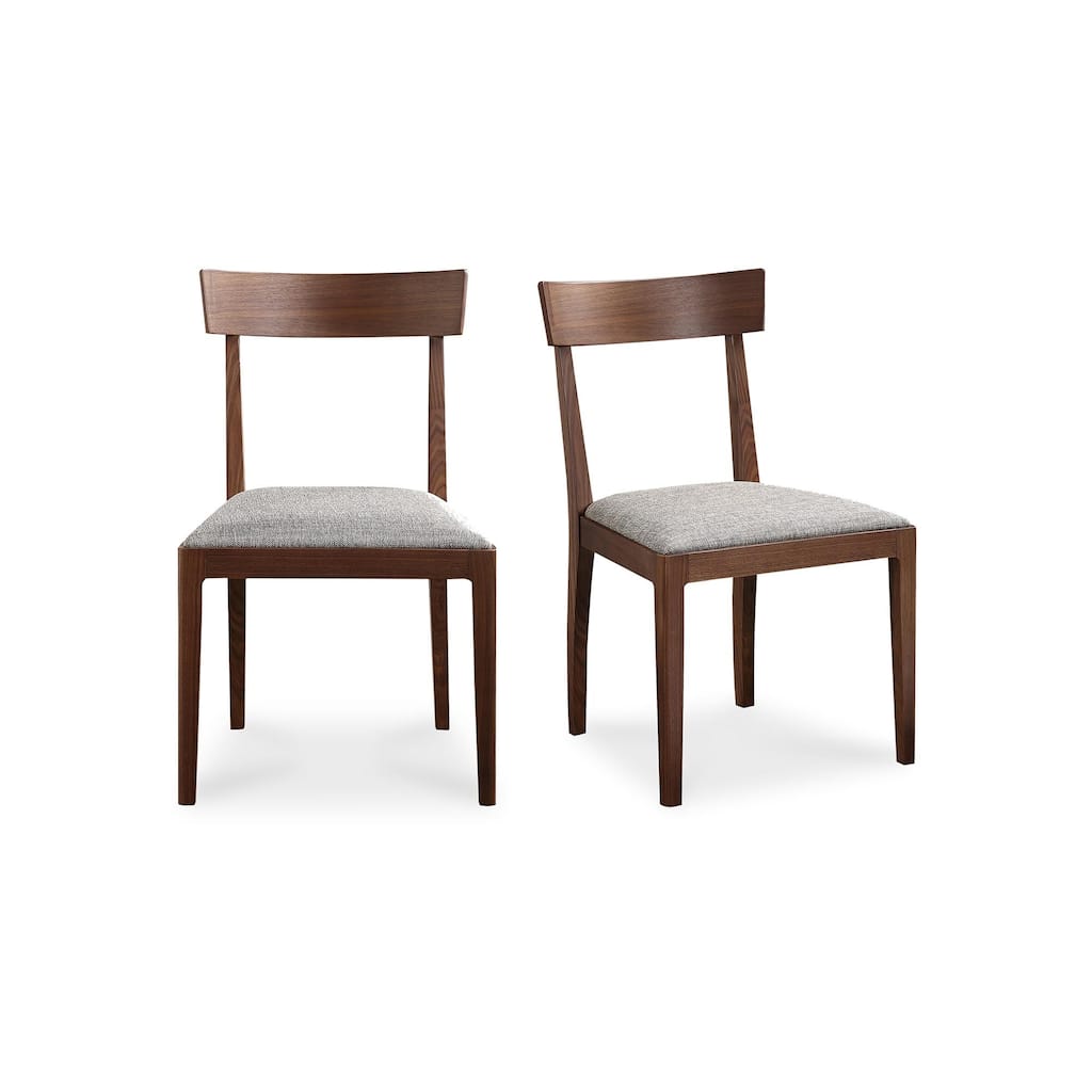 NADAAL STUDIOS Briony, Dining Chair Solid Walnut Open Backrest Brown, Set of Two - 20"W x22"D x33"H