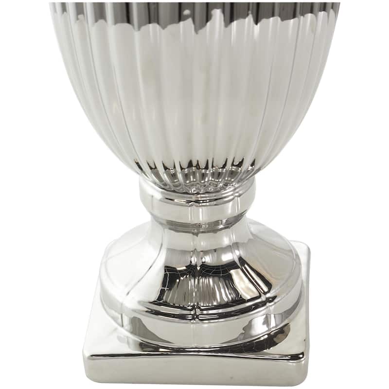 Ceramic Living Room Decorative Jars with Grooves and Lid - Gold, Silver, Black, White - Roche River Decor