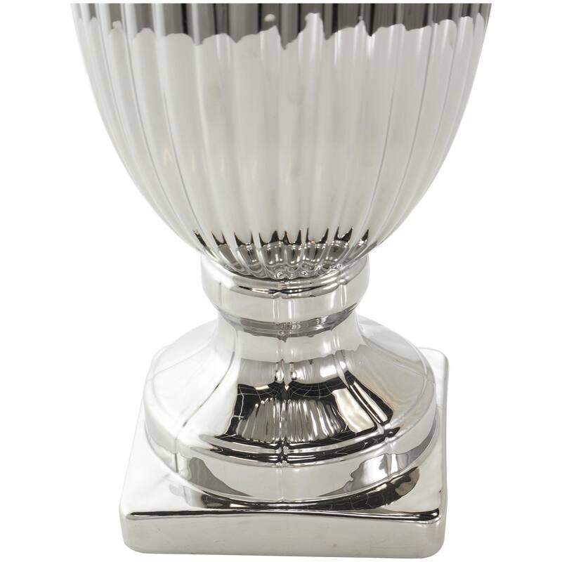 Ceramic Living Room Decorative Jars with Grooves and Lid - Gold, Silver, Black, White - Roche River Decor