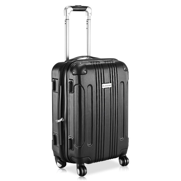 Shop GLOBALWAY Expandable 20&#39;&#39; ABS Luggage Carry on Travel Bag Trolley Suitcase Black - On Sale ...