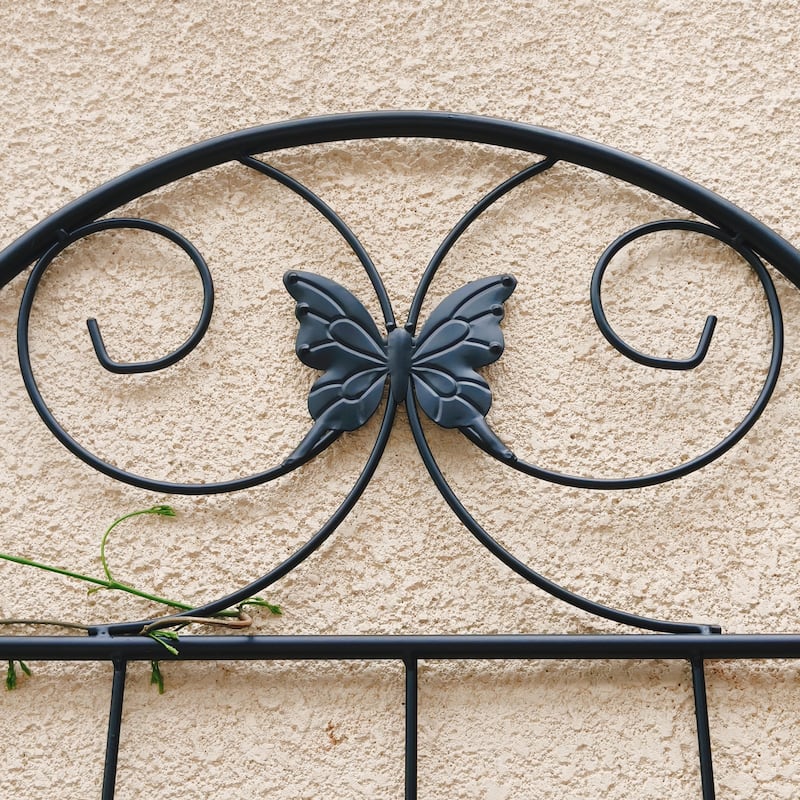 2 Pack Metal Garden Trellis 86.7" x 19.7" Rustproof Trellis for Climbing Plants Outdoor Flower Support - Black