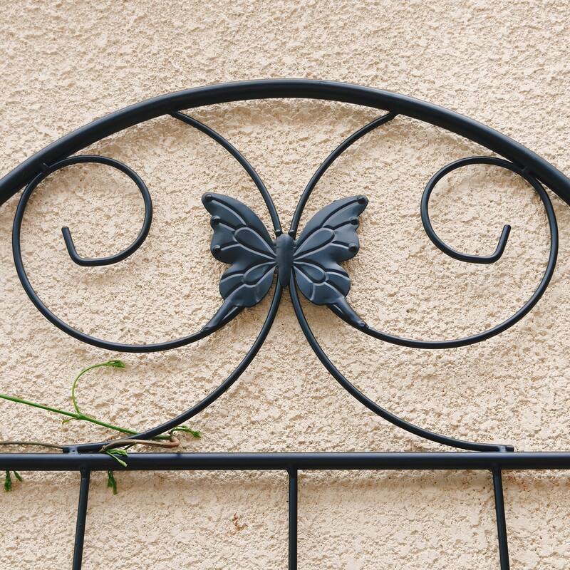 4 Pack Metal Garden Trellis 86.7" x 19.7" Rustproof Trellis for Climbing Plants Outdoor Flower Support - Black