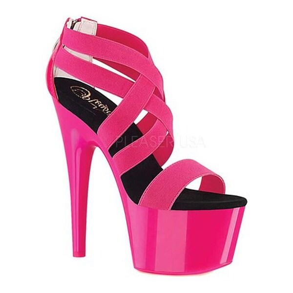 hot pink strappy sandals