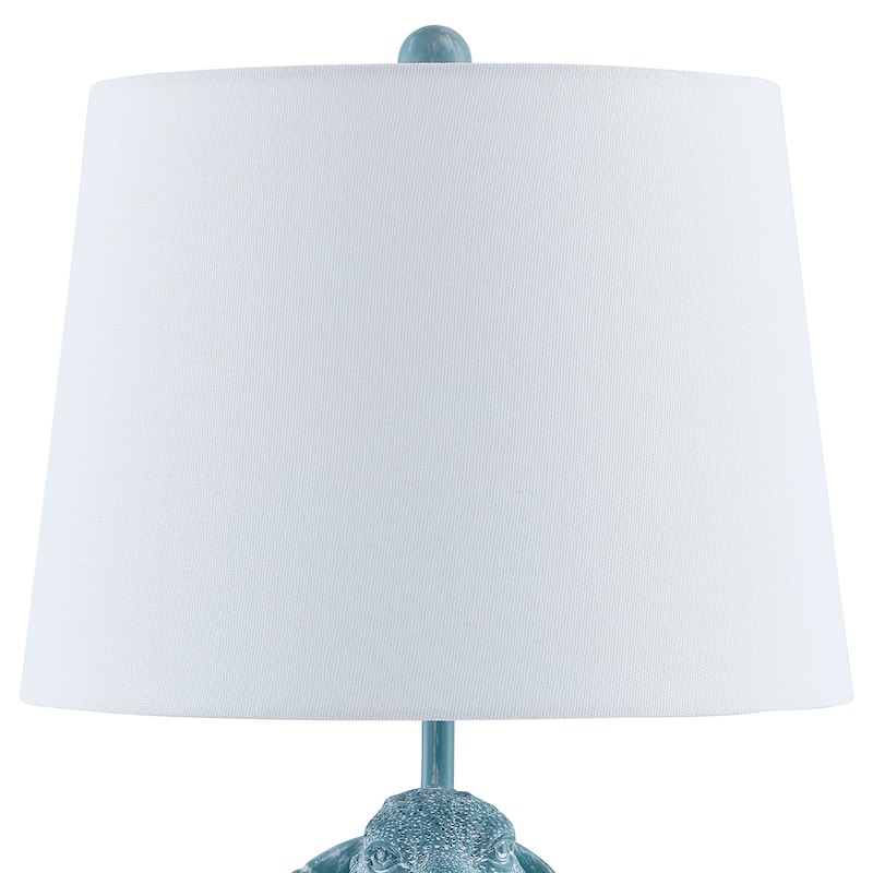 19.5" Blue Textured Resin Turtle Table Lamp - 12" x 12" x 19.5"