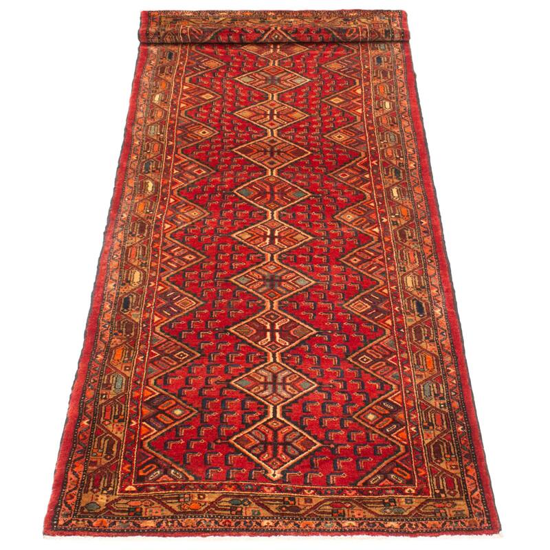 ECARPETGALLERY Hand-knotted Konya Anatolian Red Wool Rug - 3'7 x 9'11