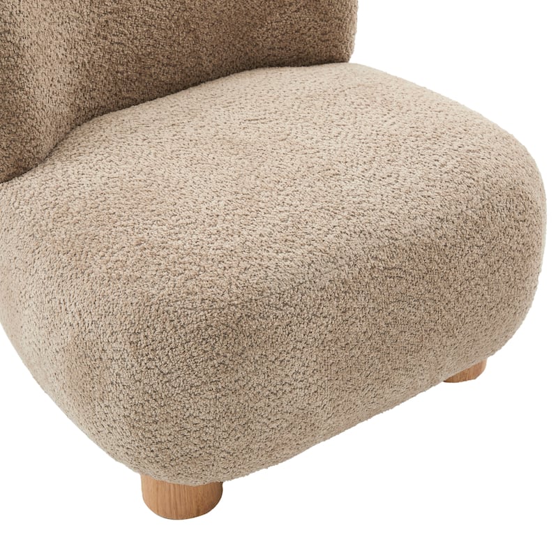 Christopher Knight Home - Modern Boucle Upholstered Accent Chair with Solid Rubberwood Legs