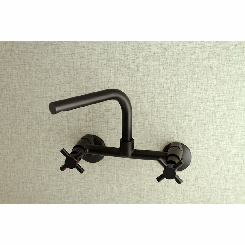Kingston Brass Concord 8 in. Adjustable Center Wall Mount Kitchen Faucet