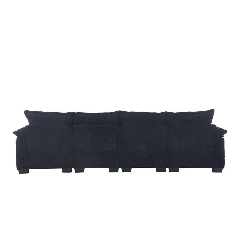 Sectional Sofa Cloud Couch for Living Room, Modern Chenille/Boucle U Shaped Couch, Comfy Modular Sofa Sleeper with Double Chaise