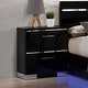 preview thumbnail 5 of 12, Furniture of America Benvolio Contemporary Black Wood LED 6-Piece Panel Bedroom Set with USB Port