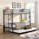 preview thumbnail 1 of 31, Twin over Twin Size Metal Bunk Bed with Trundle Black