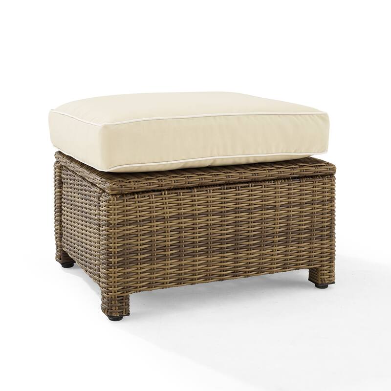 Crosley Bradenton Outdoor Wicker Ottoman - 25 "W x	20 "D x 18.5 "H