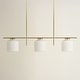 preview thumbnail 4 of 8, Serene Modern Pendant Light - Metal, Glass & Gold, Ivory White Linear Light Fixture For Modern, Scandinavian, Coastal Room Decor