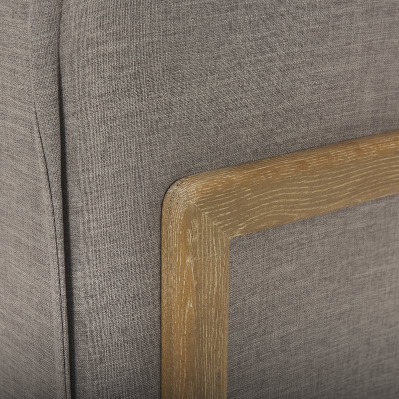Roy II Flint Grey Fabric w/ Light Brown Solid Wood Frame Arm Chair - 43.3"W x 41.7"D x 33"H