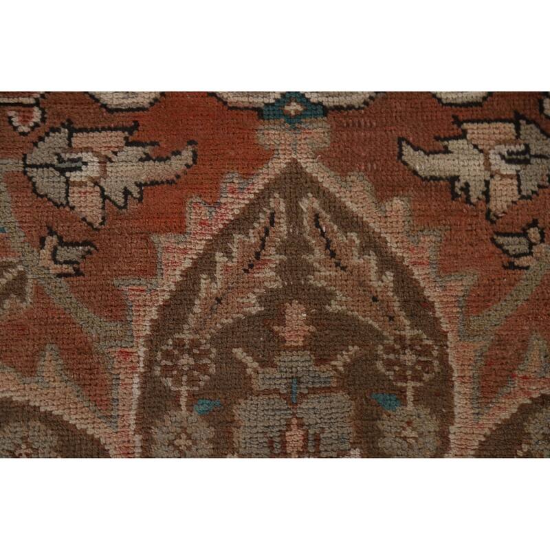Hand Knotted Oriental 100% Wool Carpet Traditional Floral Red Heriz Area Rug - 9' 3'' X 6' 4''