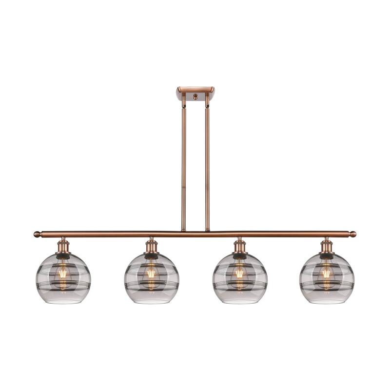 Innovations Lighting 516-4I-10-48 Rochester Linear Rochester 4 Light - Antique Copper / Smoked