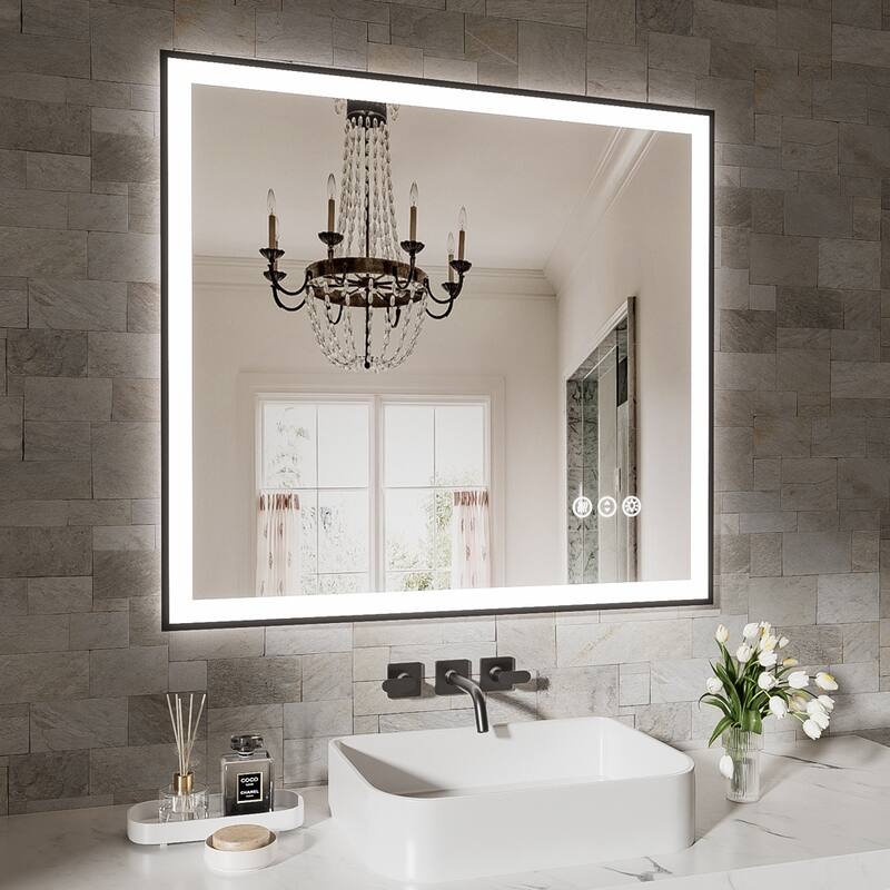 32x36 Inch Frameless LED Bathroom Mirror,Smart Mirror - White