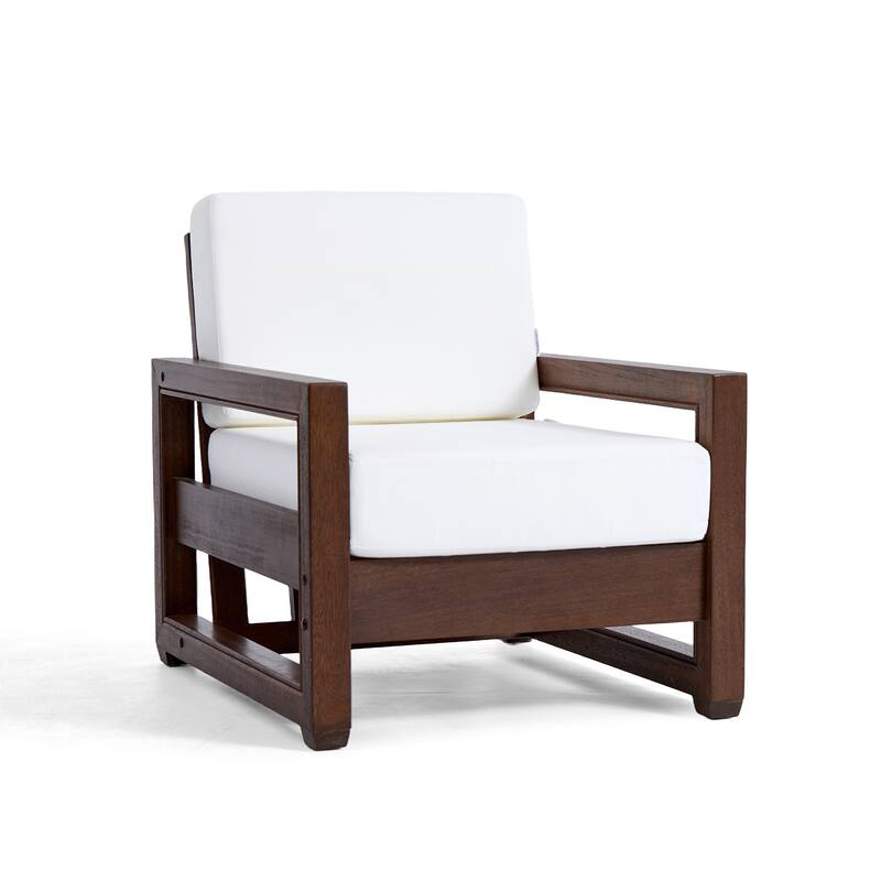 5-Piece Teak Wood Outdoor Patio Conversation Set with Cushion