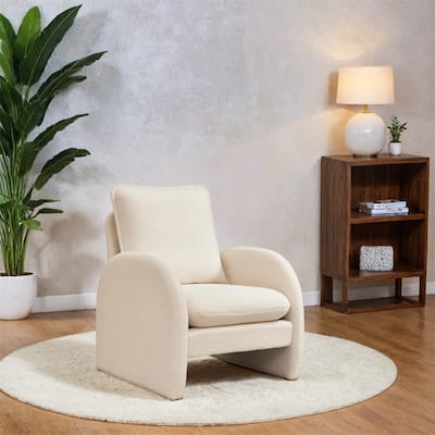 Modern Sherpa Upholstered Accent Chair, Armchair,Lounge Chair