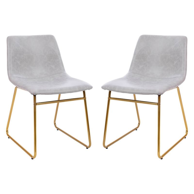 18 Inch Indoor Dining Table Chairs, LeatherSoft Upholstery-Set of 2