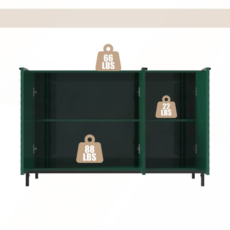 Modern High Gloss 3-Door Cabinet