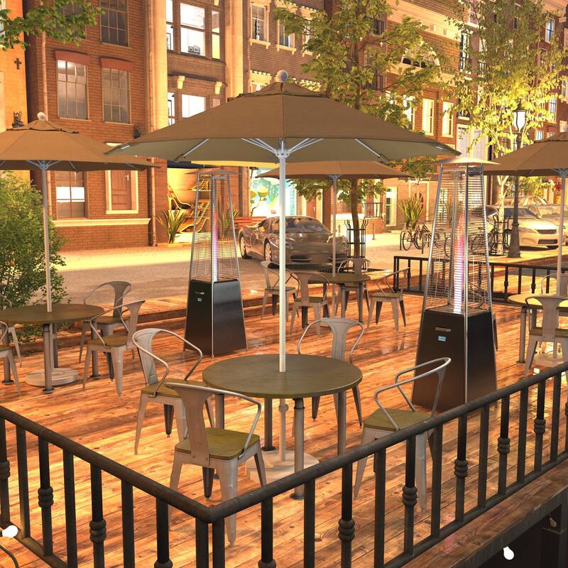 California Umbrella 7.5' Rd.. Aluminum Frame, Fiberglass Rib Market Umbrella, Push Open, White Finish, Olefin Fabric - Champagne