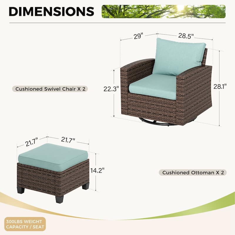 5/9-Seat Patio Furniture Wicker Rattan Outdoor Deep Seating Sectional Sofa Large Conversation Set