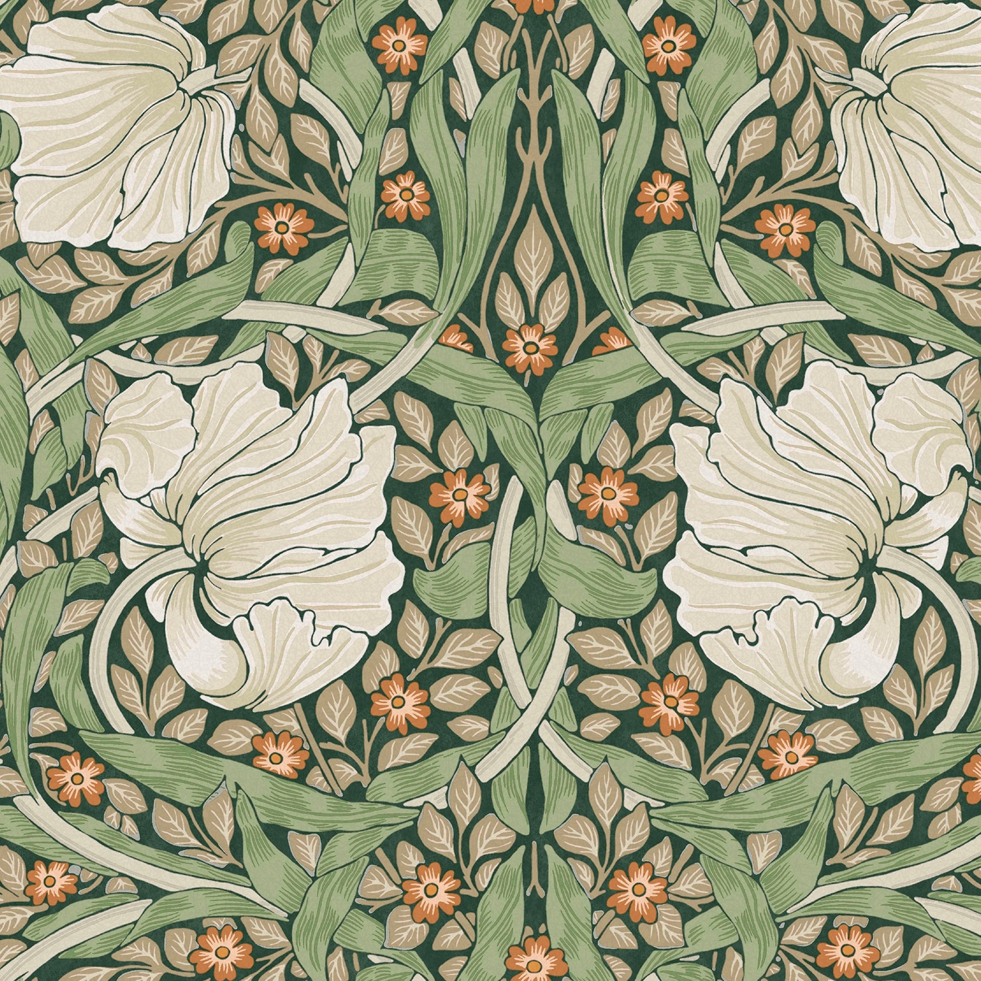 William Morris Pimpernel Green Wallpaper