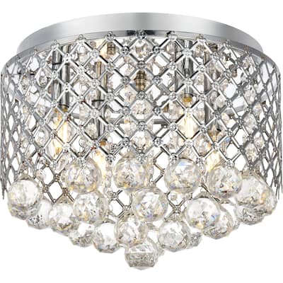 Elegant Lighting Tully 4 Light 14" Wide Flush Mount Drum Ceiling