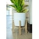 preview thumbnail 5 of 3, Mid-Century 10" & 6.6" Cathedral Ceramic planter on Stand ， SET OF 2