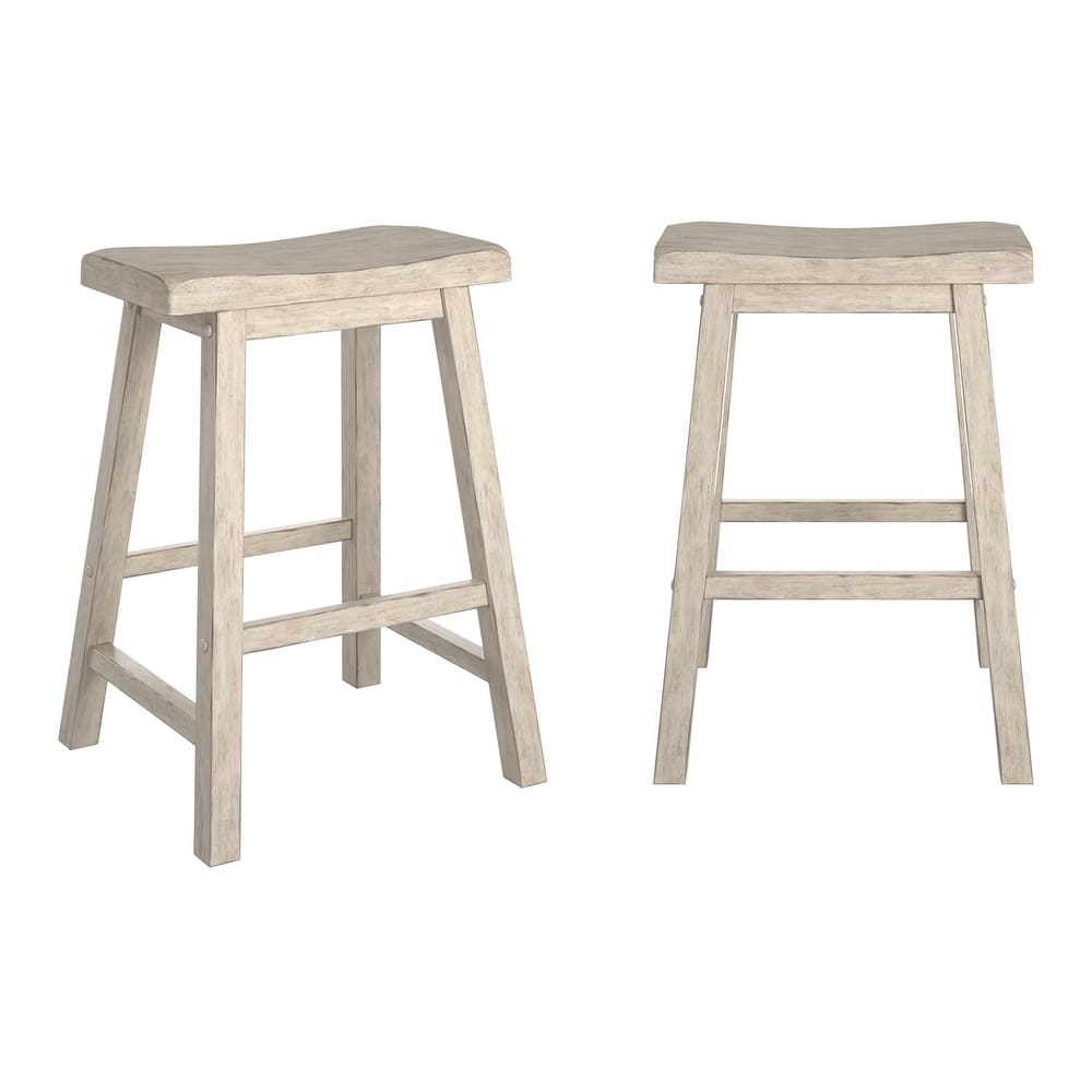 Cadiz Saddle Seat 24" Counter Height Backless Stools (Set of 2)