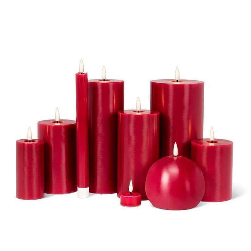Red Flameless Led Pillar Candle