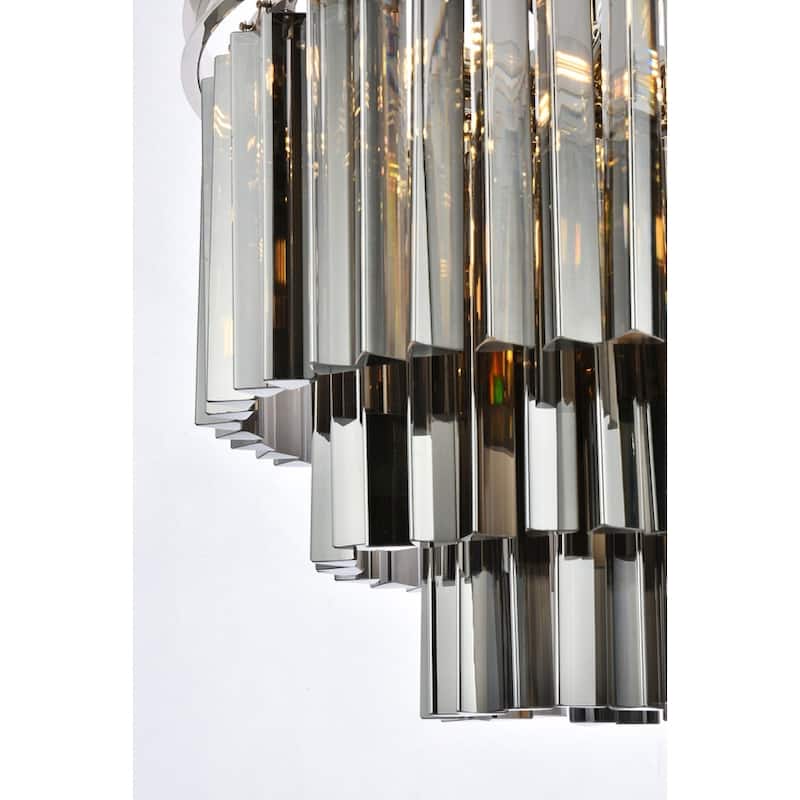 Royce Edge 9-Light Polished Nickel Chandelier