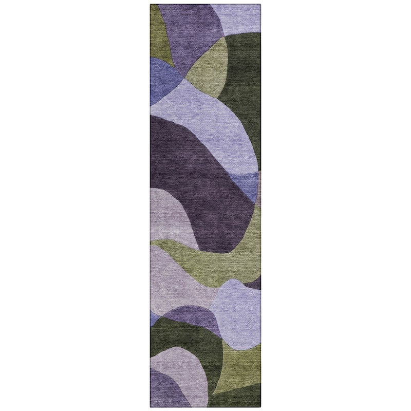Machine Washable Indoor/Outdoor Modern Century Chantille Rug