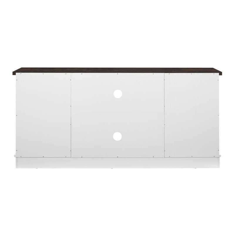 Multipurpose 59" TV Stand with Sliding Glass Doors, Cable Management, Storage Cabinet for TVs Up to 65"