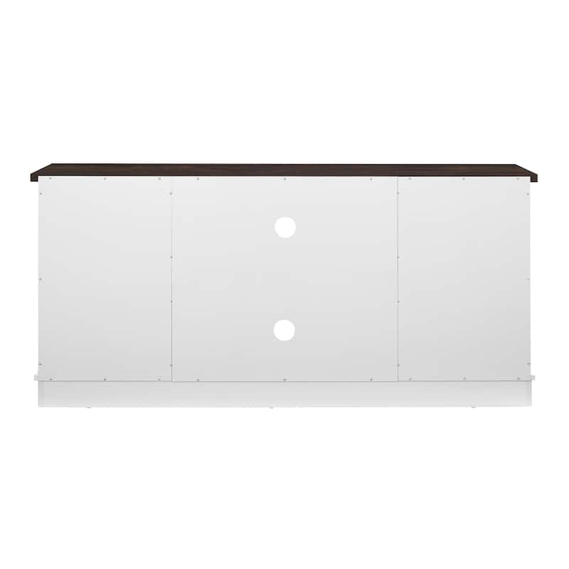 TV Stand for TVs up to 65''with Sliding Glass Doors & Adjustable Shelves, Large Storage Cabinet , Cable Management